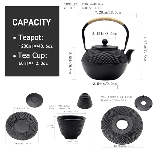 40.6 fl oz Cast Iron Teapot Set