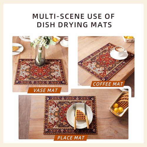 Boho Dish Drying Mat Absorbent Diatomite Coffee Mat