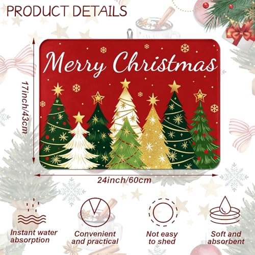 Christmas Tree Dish Drying Mat