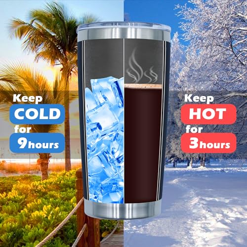 20oz Tumbler with Lid Stainless Steel Tumblers Insulated Mug Navy 6P (6 Count)