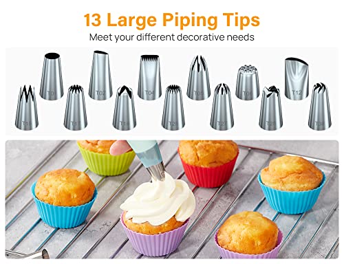54 Piping Bags and Tips Set Frosting Piping Kit for Beginners & Pros