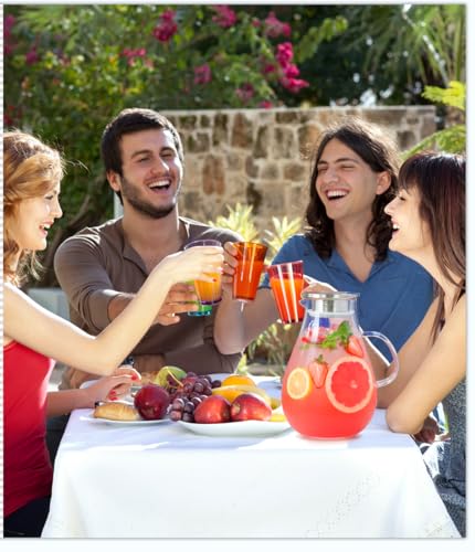 86oz Borosilicate Glass Pitcher with Lid and Handle