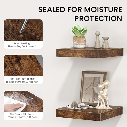 Square Floating Shelves for Wall (3 Count)