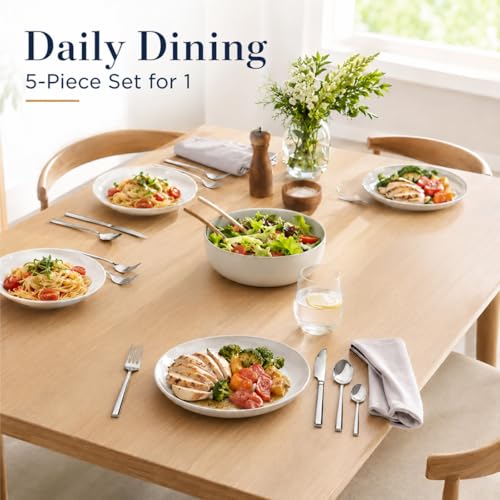 5 Piece Stainless Steel Flatware Set for 1
