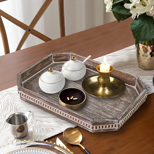 Octagonal Wood Serving Tray