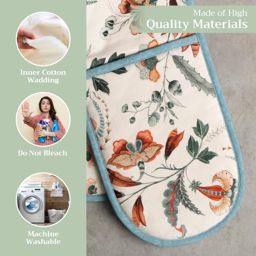 Double Oven Mitts 100% Cotton Double Oven Glove