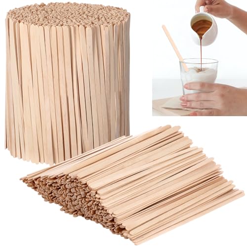 4000 Pack Birch Wood Coffee Stir Sticks 7.5 Inch Disposable Wooden Coffee Stirrers Bulk Long Tea Stirring Stick Round End Swizzle Beverage Mixer for Cocktail Hot Chocolate Drink Summer (4000 Count)