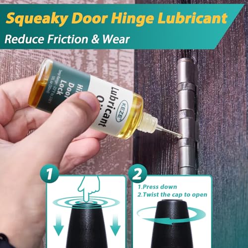 Door Hinge Lubricant Door Squeaky Fix Lubricating Oil for Noise Synthetic Knife Oil Lube for Lock Hinge Hair Trimmers Knife Pivot Machine Tools Watch Keyhole with Needle Oiler 1 oz