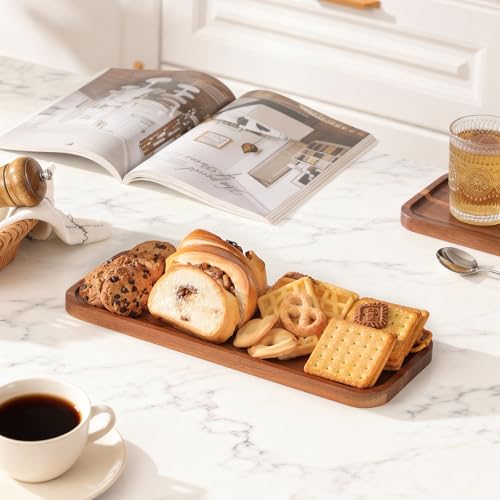 Acacia Wood Serving Platters and Trays (10 Count)