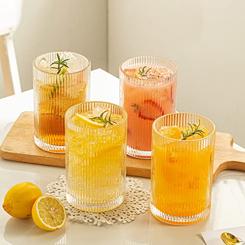 Vintage Ribbed Glassware Set (4 Count)