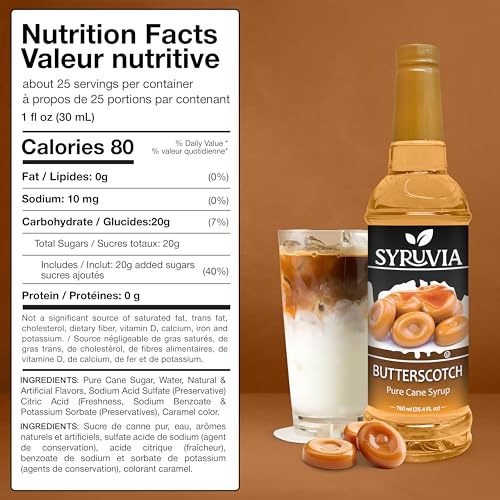 Coffee Syrup Butterscotch Flavored Syrup for Drinks (25.4 Fl Oz)