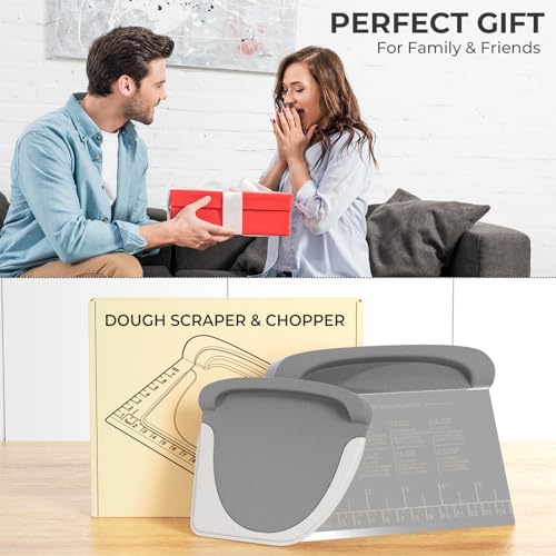 Bench Scraper Dough Scraper Bowl Pastry Scraper for Bread Cake Pizza (2 Count)