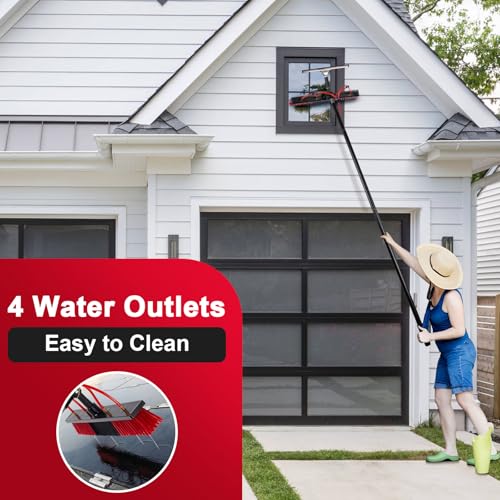 35ft Long Reach Solar Panel Cleaning Brush & Squeegee Kit