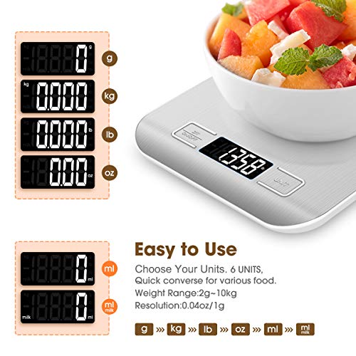 Food Scale 22lb Digital Kitchen Scale Weight Grams and Oz for Baking and Cooking