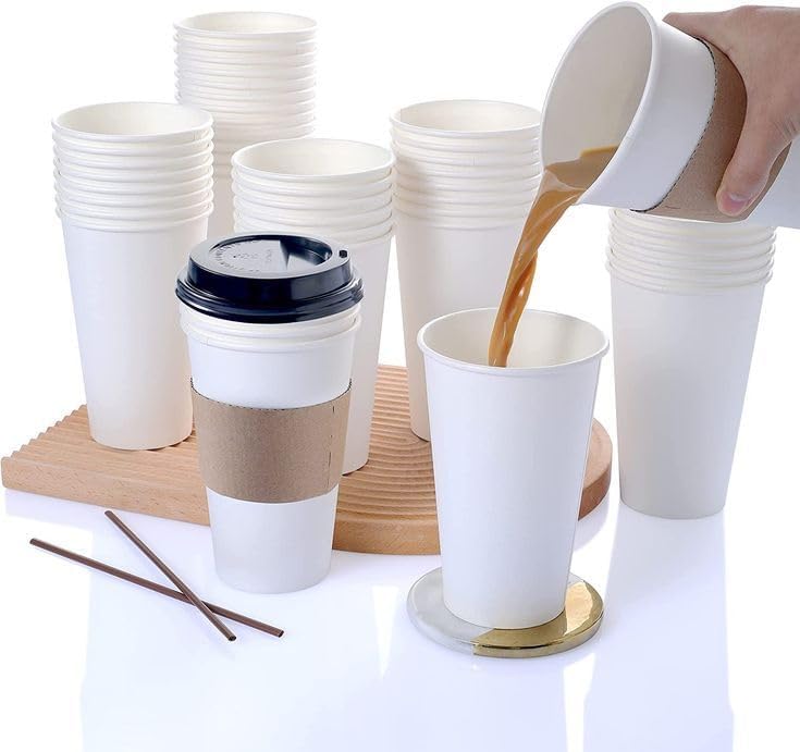 Paper Cups 8 oz 200 Pack for Coffee & Tea 8 oz Made in USA (200 Count)