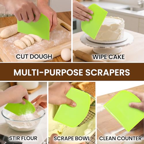Dough Scraper Set with 2 Flexible Bowl Scrapers (3 Count)