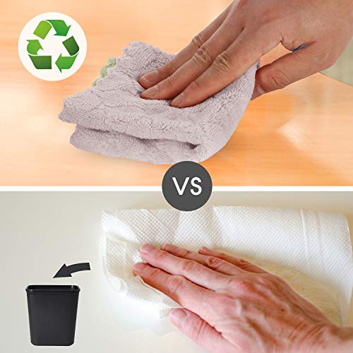 12 Pack Microfiber Dish Cloths for Kitchen Washing Dishes (12 Count)