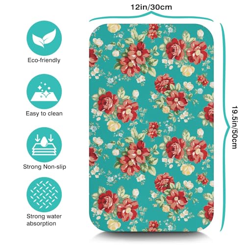 Dish Drying Mat for Kitchen Counter 20x12in Washable Quick Dish Drying Pad Rubber Backed Absorbent Draining Mat Fit Kitchen Counter