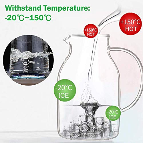 68OZ Glass Pitcher with Lid and Spout
