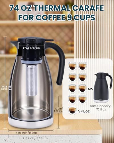 74oz Thermal Coffee Carafe with Infuser
