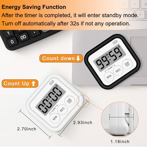 Timer Kitchen Timers for Cooking Classroom Timer for Kids Teachers Magnetic Digital Timers 4 Pack (4 Count)