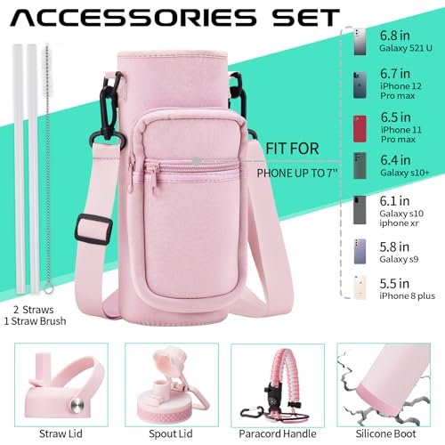40 oz Insulated Water Bottles with Straw & Auto Chug Lid (9 Count)