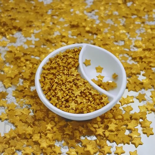 Mixed Size Gold Stars Sprinkles Edible Stars Cake Decorating Stars Cake Decorations Cupcake Toppers Cookie Decorating Perfect for Cakes (3 Ounce)
