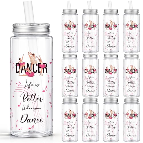 24 Pcs Dance Tumbler Cups with Lids Straws (24 Count)