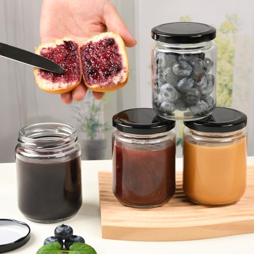 24Pack 8oz Glass Jars with Lids (24 Count)
