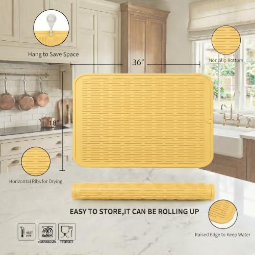 Silicone Dish Drying Mat for Multiple Usage