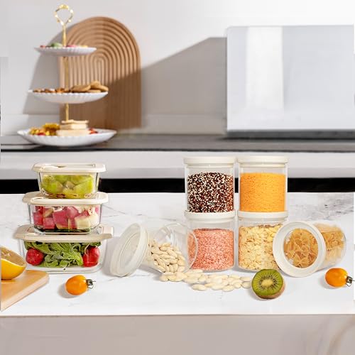 Glass Food Storage Jar with Glass Lid (6 Count)