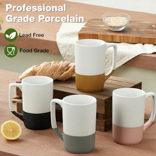 Large Ceramic Coffee Mug Set of 4 (4 Count)