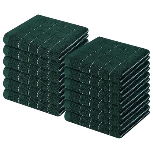 100% Cotton Terry Kitchen Dish Cloths (12 Count)