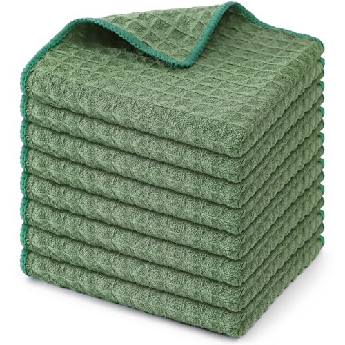 Microfiber Waffle Weave Kitchen Dish Cloths (8 Count)