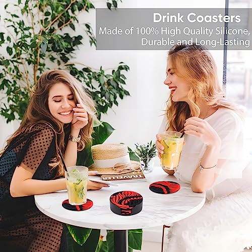 6 Pack Drink Coasters with Holder Non