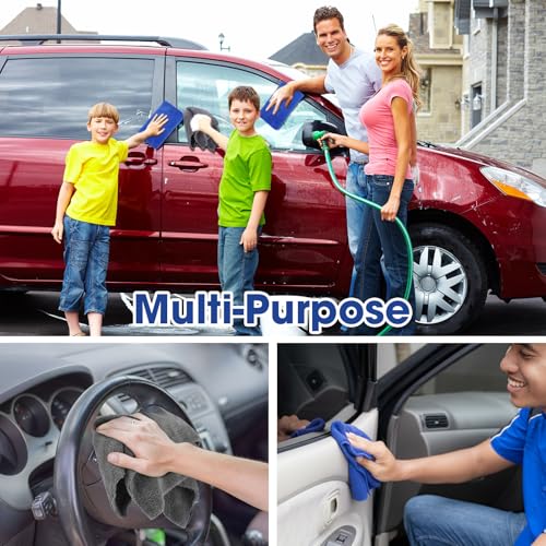 30 Pcs 16 x 16 Inch Edgeless Microfiber Plush Towels for Cars Detailing Drying Wash Polishing Absorbent Cleaning Cloths (30 Count)