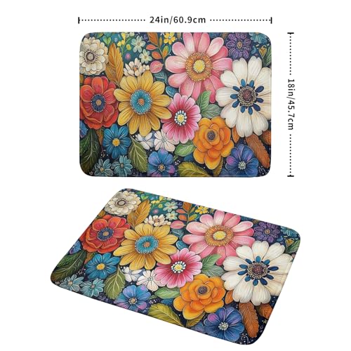 Boho Flower Dish Drying Mat