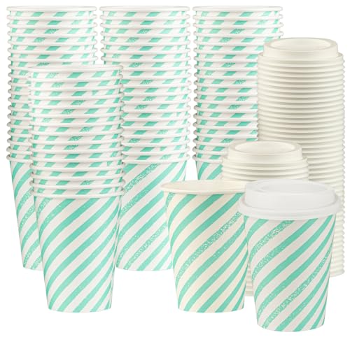 Disposable Coffee Cups with Lids (100 Count)