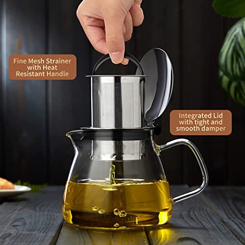 Glass Teapot Tea Pot with Removable Stainless Steel Infuser