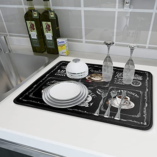 Coffee Bean Maker Dish Drying Mat for Countertops