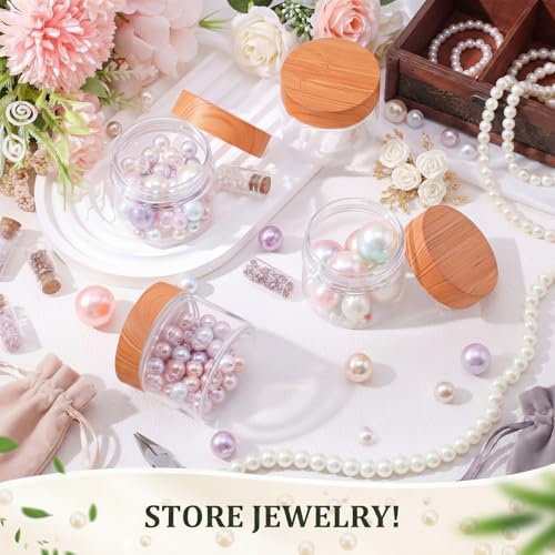 4 Pcs Plastic Jars Wide Mouth with Lids (4 Count)