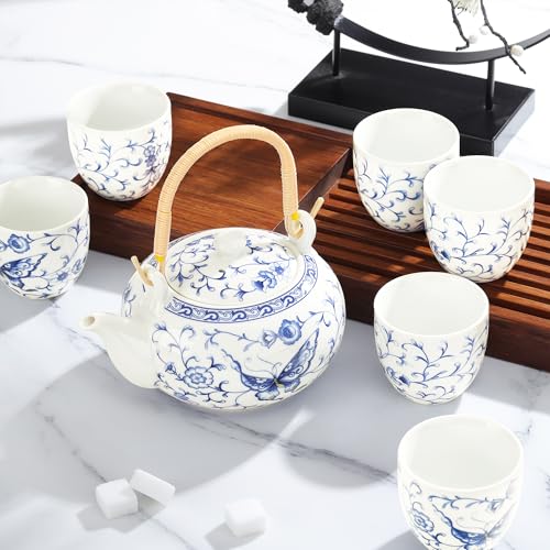 Chinese Blue and White Porcelain Tea Set with 1 Teapot Set