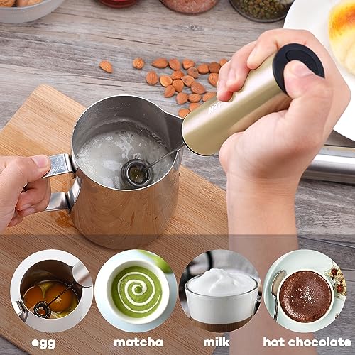 Rechargeable Milk Frother Handheld Electric Frother Wand Milk Foamer Drink Mixer for Coffee
