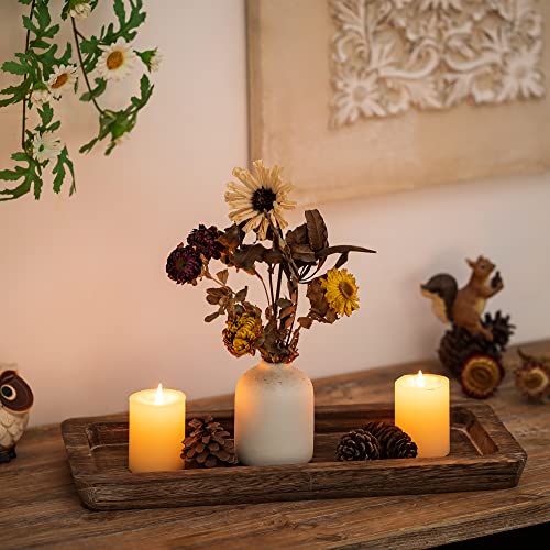 Decorative Wooden Tray Long Narrow Centerpiece Candle Holder