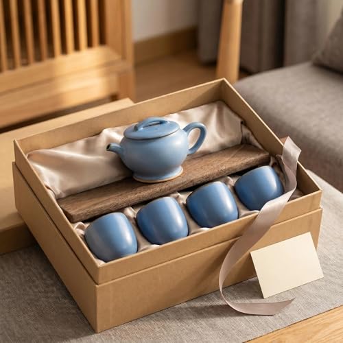 Brand Handcrafted Blue Ceramic Tea Set