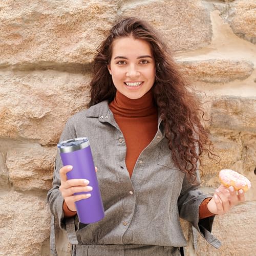 20 oz Skinny Tumbler with Lid and Straw (8 Count)
