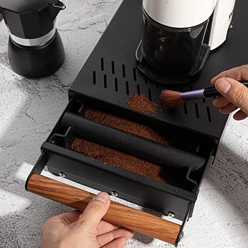Espresso Knock Box Drawer with Handle Coffee Grounds Container Stainless Steel Coffee Knock Box Espresso Accessories Dump Bin CoffeeBar Accessories
