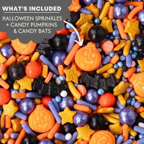 Halloween Sprinkles with Bats & Pumpkins (4 Ounce)