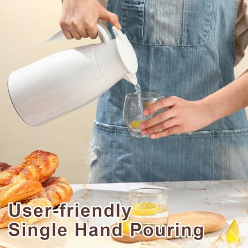2 Pcs Thermal Coffee Carafe Insulated Stainless Steel Coffee Carafe for Hot Liquid Vacuum Thermal Pot Creamer Pitcher Dispenser with Brushes Keeping Hot Water Milk (2 Count)