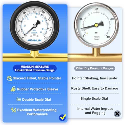 0~160Psi Stainless Steel Liquid Filled Pressure Gauge 1